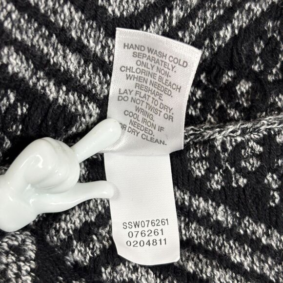 J. Jill Sweater Women's Large Gray Black Crewneck Pullover Wool - Picture 8 of 8